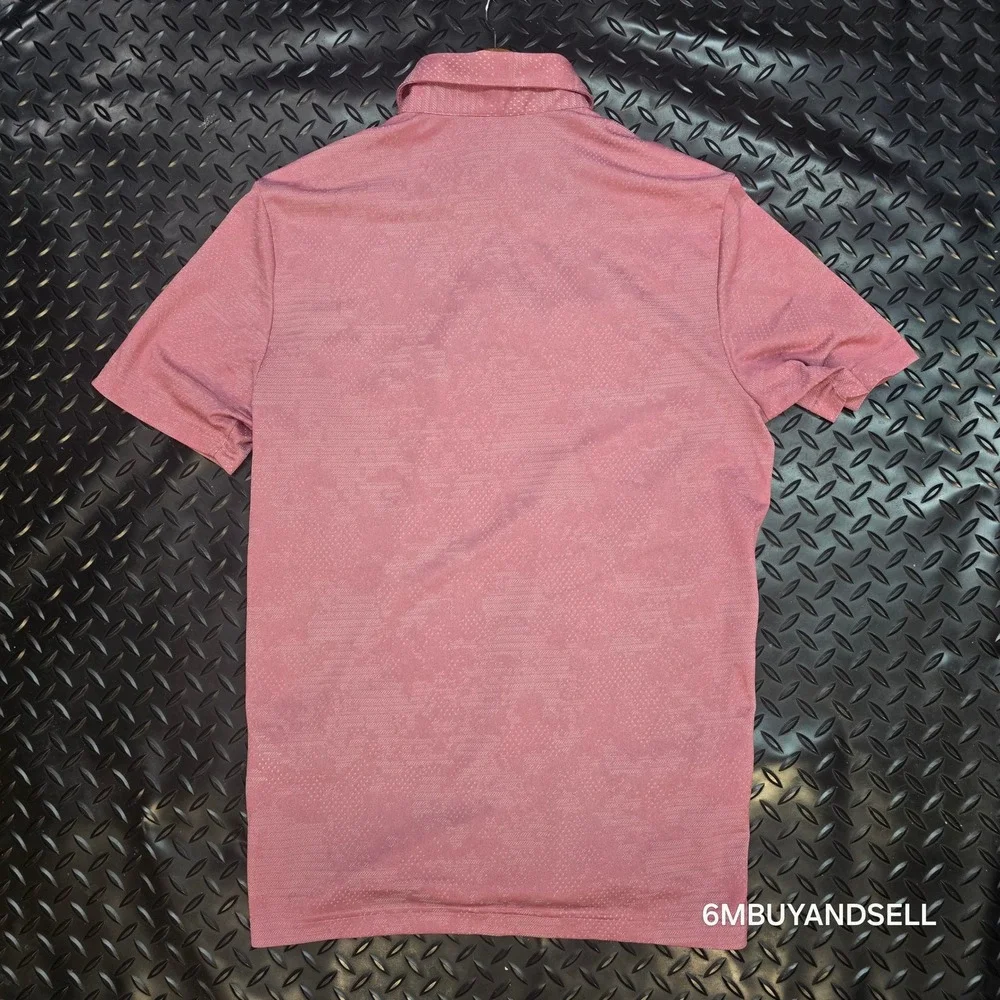 Adidas Primegreen Golf Polo Shirt Mens Medium Pink Textured GM0256 Short Sleeve
